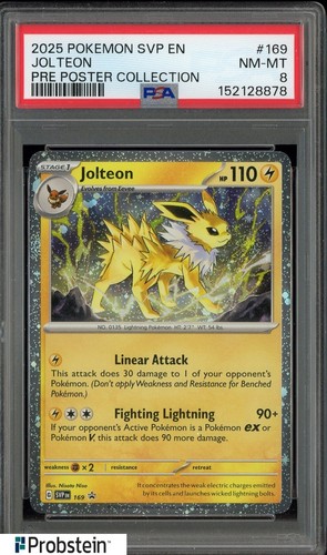 2025 Pokemon SVP En Pre Poster Collection #169 Jolteon PSA 8 NM-MT