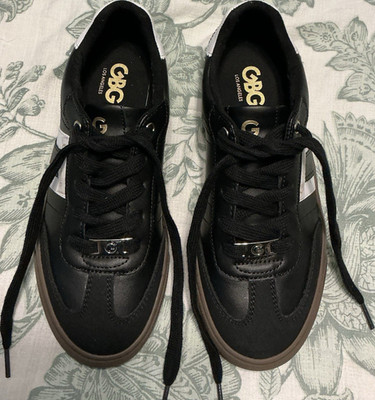 GBG Los Angeles Black White Unisex Low Top Lace Up Athletic Sneakers
