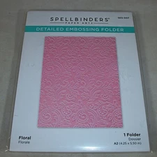Spellbinders Detailed Embossing Folder FLORAL 4.25x5.5 A2 Baroque Leaf Sprays