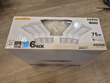 6PK PAR30 Short Neck LED Flood Light Bulb, 9 Watts (75W), 4000K, Dimmable