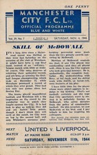 Manchester City v Everton (War League North 04.11) 1944/1945