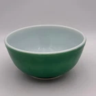 Vintage Pyrex 403 Emerald Green Mixing Bowl 2.5 Quart White Interior Milk Glass