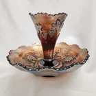 Fenton Amethyst Carnival Glass Vintage Pattern Epergne - Excellent Condition