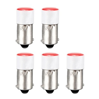 LED Bulbs 24V Dashboard Light Red BA9s Base Bulb 5sets