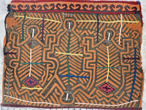 (#1)  Authentic Handstitched Mola Textile Kuna Indians, San Blas, TRIBE 18 x 23