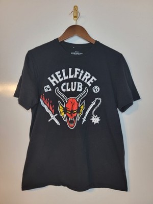 Netflix Stranger Things T-Shirt Mens Medium (38/40) Black Cotton Hellfire Club