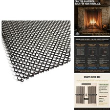 Midwest Hearth Fireplace Mesh Curtain 25 in Antique Bronze Made in USA