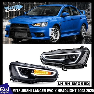 LED SCHEINWERFER LAMPE FÜR MITSUBISHI LANCER EVO X FULL SCHWARZ LINKS+RECHTS 2008-2020
