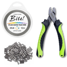 Dead Bait Trace Wire for Pike Rigs - 10 15 20 30 40 LB - Crimping Tool - UK PIKE