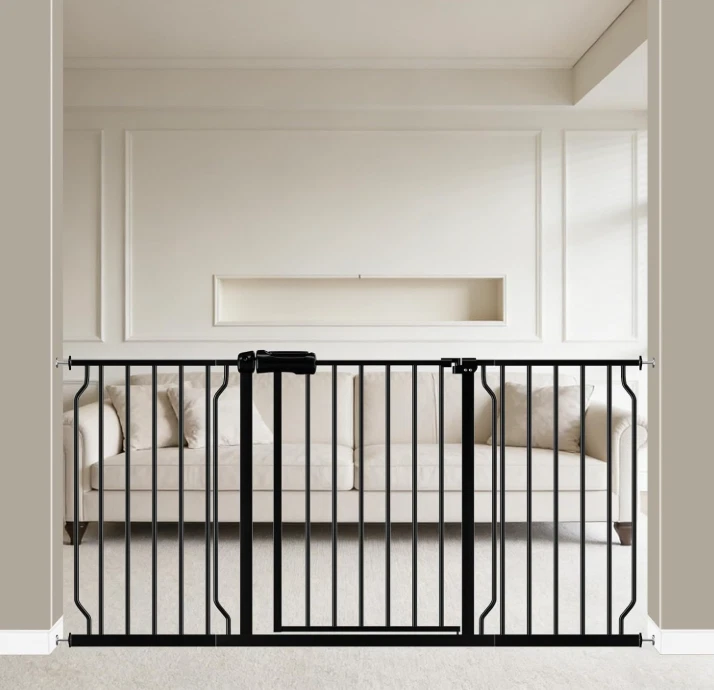 eep Kids & Pets Out of High-Traffic Areas – Wide Black Metal Baby & Dog Gate #20