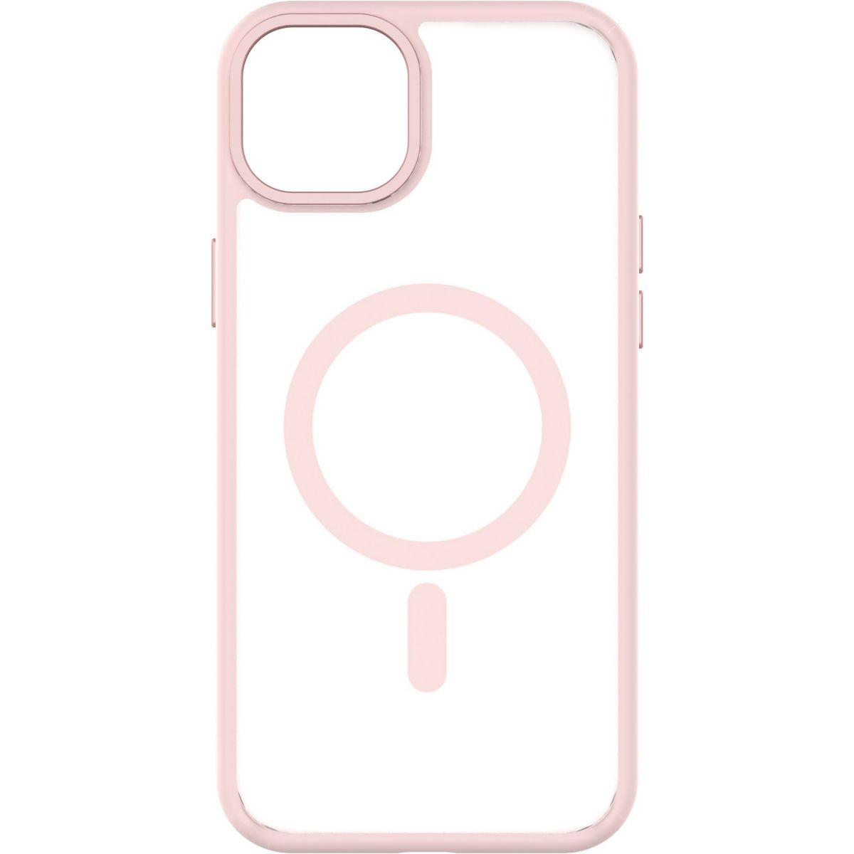 Coque MagSafe iPhone 15 Plus QDOS antichoc bumper transparent rose