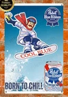 Cool Blue PBR Beer Metal Sign Vintage Style Wall Decor Bar Sign Read Des