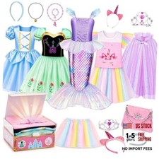 Princess Dress Up Trunk for Girls 3-8, Toys Gift Set for Holidays Pink