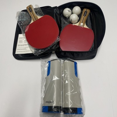NEW - PRO SPIN All-in-One Ping Pong Paddles Set Table Tennis 3-Star Balls & Net