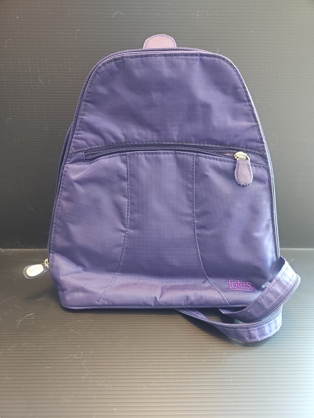 Purple Waterproof Mini Backpack 10 Inch Zippered Pockets Detachable Strap
