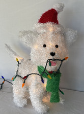 Holiday Time Light Up Fluffy White Dog 23 Inc...