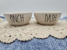 Rae Dunn By Magenta Artisan Collection Ceramic Spice Prep Bowls Pinch & Dash