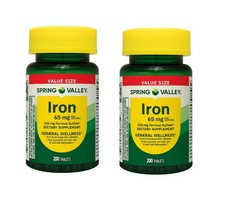 Spring Valley Iron 65 mg Dietary Supplement  ...
