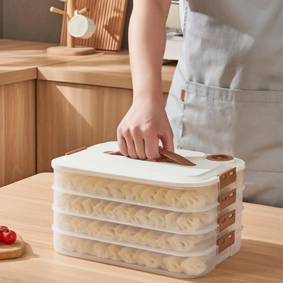 4-Layer Food Storage Containers,Plastic Cookie Containers,Stackable Cookie Carri