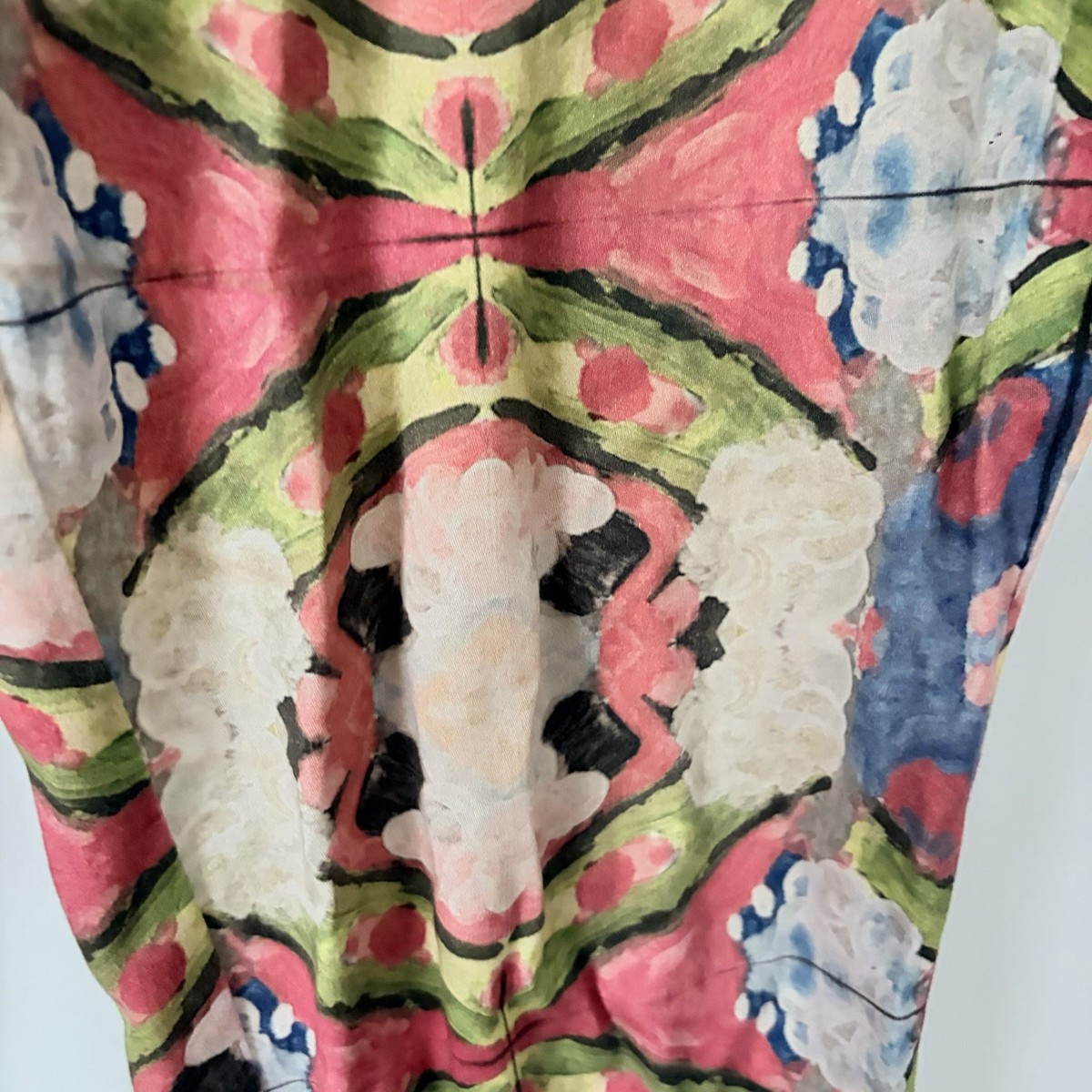 Tiffany Treloar crop leg pants size 2 Pink Colourful Cotton Satin Artsy Barbie View 4