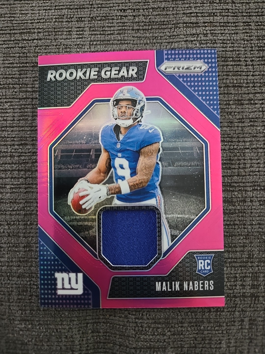 2024 Panini Prizm MALIK NABERS Rookie GEAR JERSEY PINK PRIZM #RG-MNS Giants RC