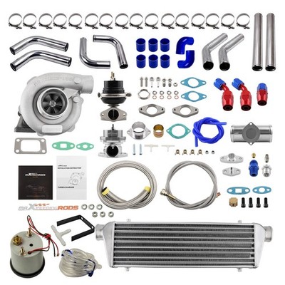 Universal Turbo Kits T3 T4 T04E Intercooler Pipe Wastegate BOV Adapter Oil Lines