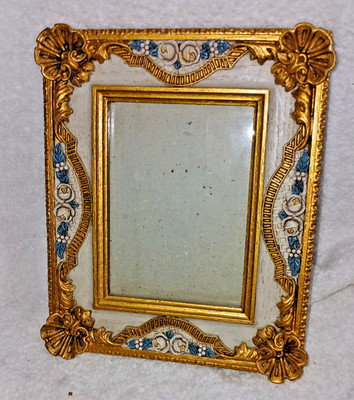 Vintage verzierter Gold Harz Bilderrahmen Shabby Chic Rokoko Stil Floral Rose 4x6