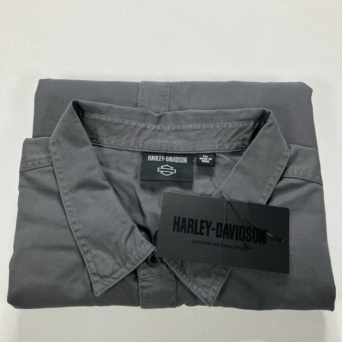 99057-24VM Harley-Davidson Hombre Willie G Calavera Manga Larga Camisa Gris Talla 5XL - Imagen 4 de 6