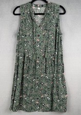 Old Navy Womens Boho Pleated Sleeveless Dress Tassels Floral Cottagecore Medium