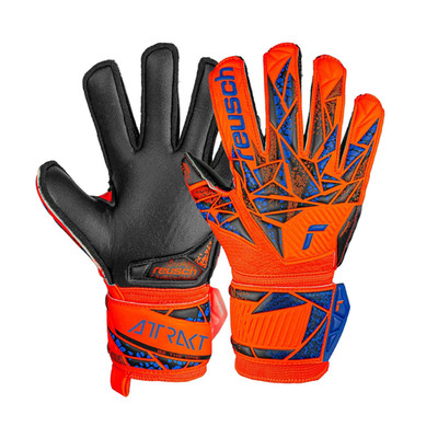 Reusch Attrakt Silver Junior Goalkeeper Gloves Hyper Orange/Electric Blue/Black