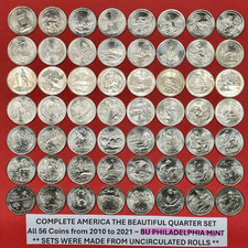 AMERICA THE BEAUTIFUL Quarters Set 56 Uncirculated Coins ~ ALL PHILADELPHIA MINT