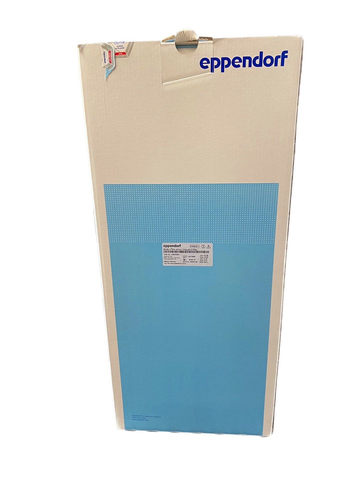 EPPENDORF BioBLU 50c Single-Use Cell Culture Bioreactor Sterile 1386162000