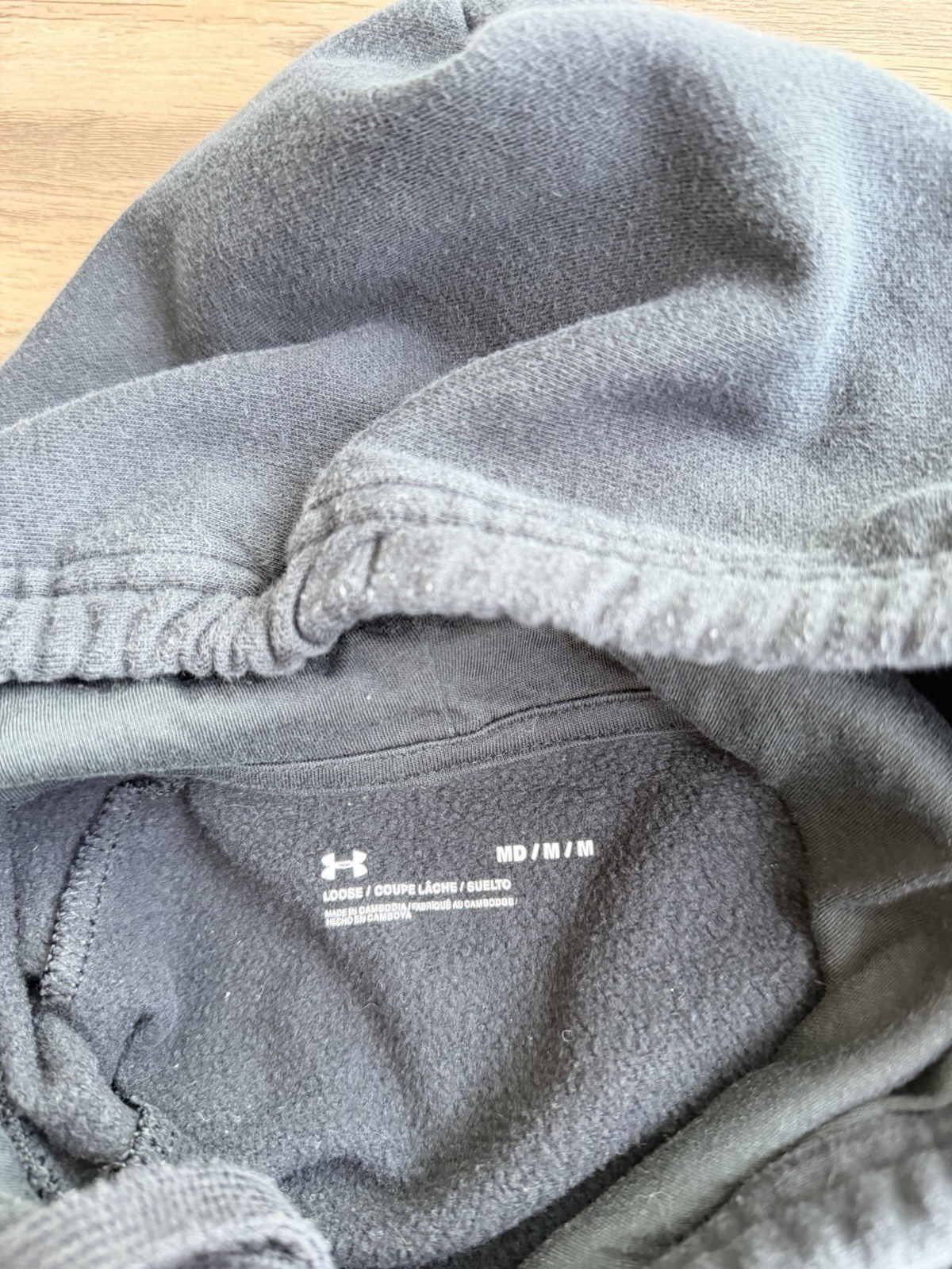 Under Armour Rival Fleece Hoodie Men M Black Loose Big Logo Athletic Casual thumbnail 7