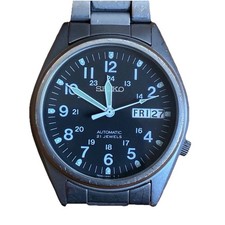 SEIKO 5 Automatic 7S26-3060 Military Black Dial with Beige Canvas Strap 1 Link