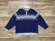 Vintage Dale of Norway Sweater Jumper Fair Isle 1/4 Half Zip Neck Size M