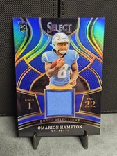 2025 Panini Select - Omarion Hampton RC Draft Selections #DSM-OHN Blue Prizm