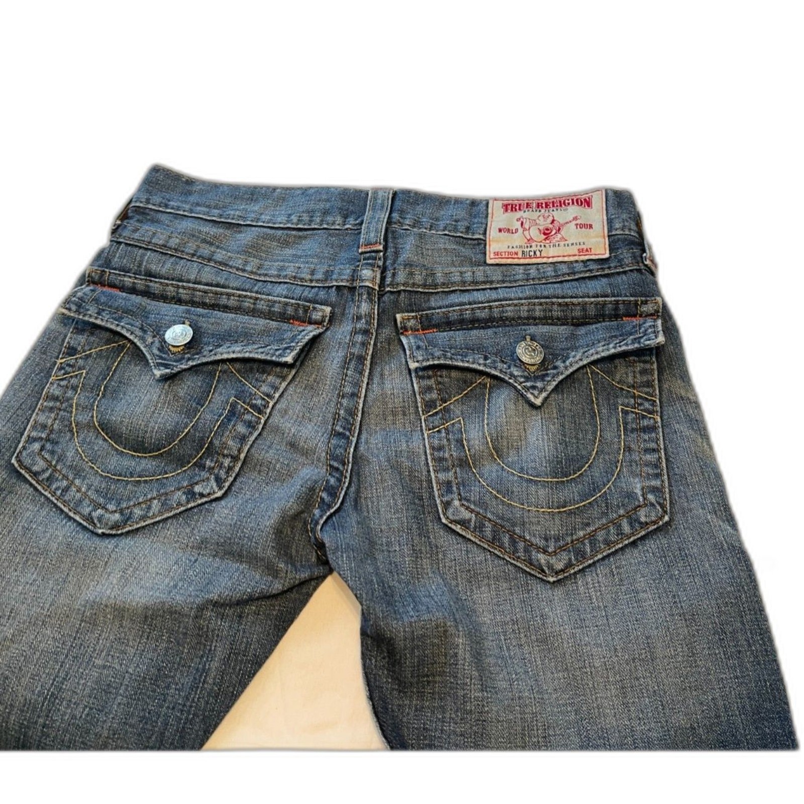 True Religion Men's Ricky Distressed Wash Relaxed Straight Jeans - 30x31 Vintage thumbnail 4