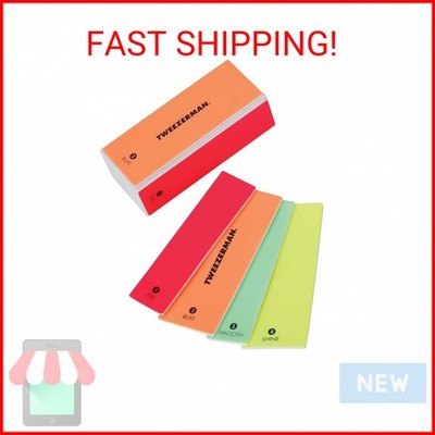 Tweezerman Neon 4-in-1 File, Bluff, Smooth & Shine Block