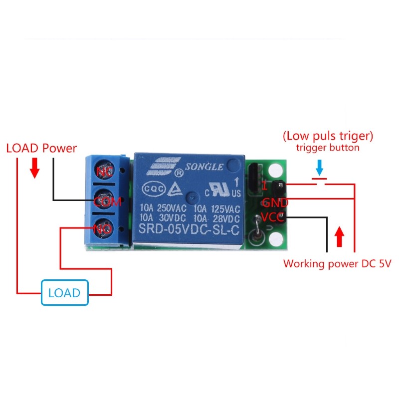 Relay Switching Module Flip Flop Latch Relay Module Bistable Locking Switch Trigger Board Low ...