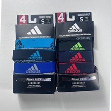 Adidas Youth Performance Boxer Briefs Print 4 Pack Size Small 6-8 NEW LOT 2