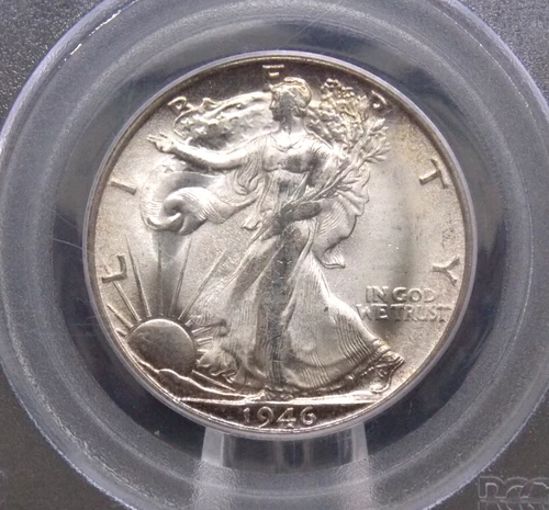 1946 "S" Walking Liberty Half Dollar 50c PCGS MS64 #302 OGH Old Green ECC&C, Inc