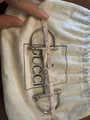 GUCCI Tom Ford Vintage White Leather Silver Horsebit Belt  display picture 3