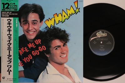 12'' Wham! Wake Me Up Before You Go Go 123P536 EPIC SONY Japan Vinyl OBI