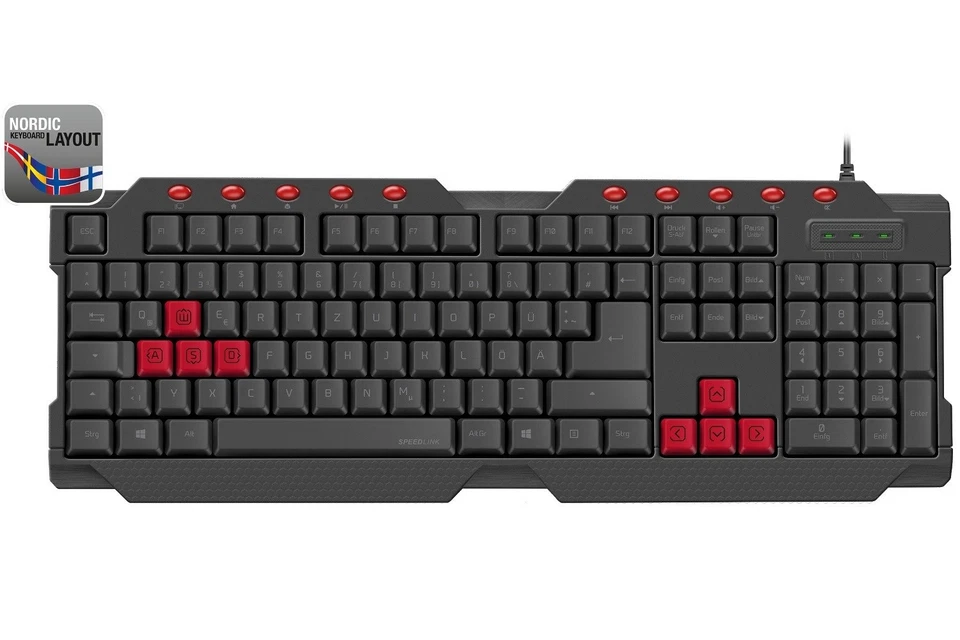 FERUS Gaming Tastatur Schwarz Nordic Layout