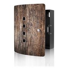 banjado Design Schl&uuml;sselkasten mit 10 Haken Schl&uuml;sselschrank Dunkles Holz Motiv