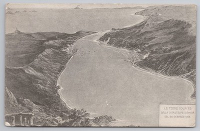 Messina Erdbebenkarte Panorama Meerenge Reggio Sizilien Italien 1908