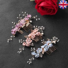 Crystal Crown Wedding Bridal Clips Hair Combs Flower Hair Pin Leaves Tiara