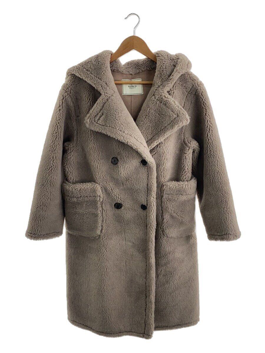 ハーリップトゥ Herlipto Boa Coat ボアコート herlipto Fleur Shearling Boa Coat - misty pink - 大き目な