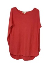 Michael Kors Tunic Sweater M Coral Round Neck Pullover Top Shirt