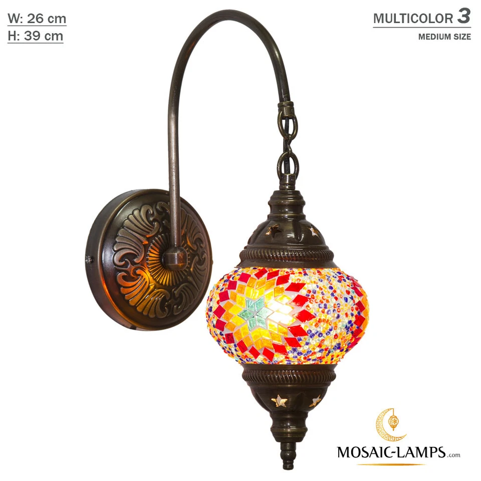 Lámpara de Pared Mosaico Turco Cuello de Cisne Único, Iluminación de Techo Tradicional, Mediana Foto 2 de 4